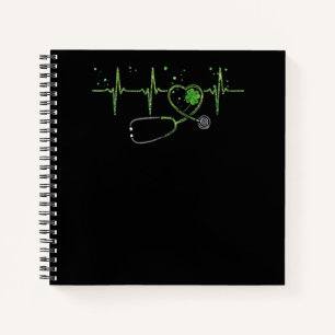 Cuaderno Latido de corazón Scrub Enfermera Afortunada Día d