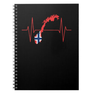 Cuaderno Latido del corazón de la bandera noruega