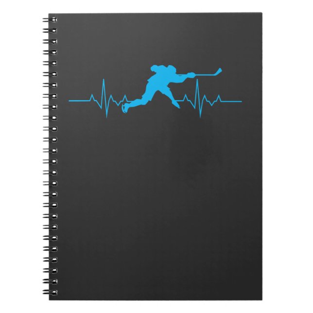 Cuaderno Latido del corazón del hockey sobre hielo (Frente)
