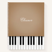 Latte Brown Piano Music Keyboard Personalizado