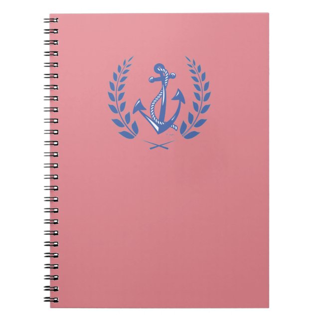 Cuaderno Laurel Wreath con ancla azul y cuerda (Frente)
