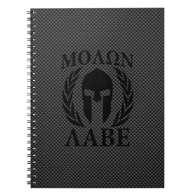 Cuaderno Laureles de guerreros de Molon Labe sobre el carbo (Frente)