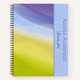 Cuaderno Lavanda azul lima moderna nombre Teacher Planner