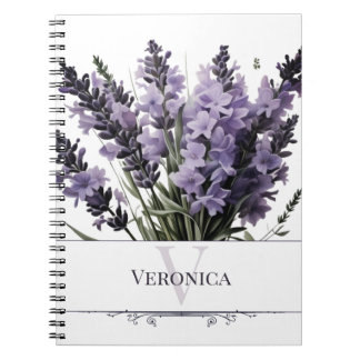 Cuaderno Lavanda con color de agua personalizada