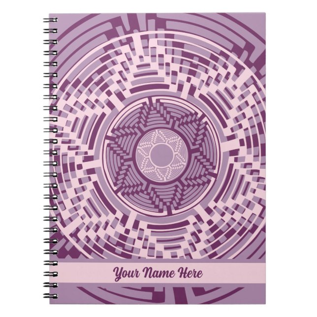 Cuaderno Lavanda de tejida de cesta de Navajo del Suroeste (Frente)