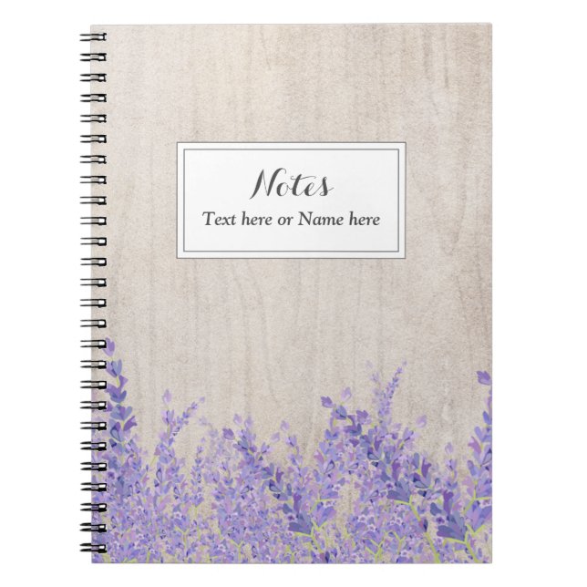 Cuaderno lavanda, elegante, moderno, moderno, floral, viole (Frente)