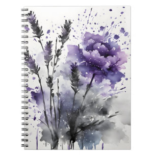 Cuaderno Lavanda - Flores de acuarela
