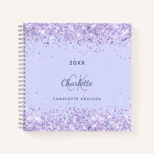 Cuaderno Lavanda monograma niña (Anverso)