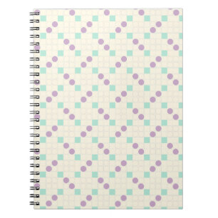 Cuaderno Lavanda Pastel y Cuadrícula de Mint