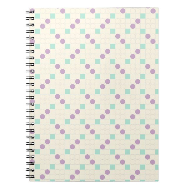 Cuaderno Lavanda Pastel y Cuadrícula de Mint (Frente)