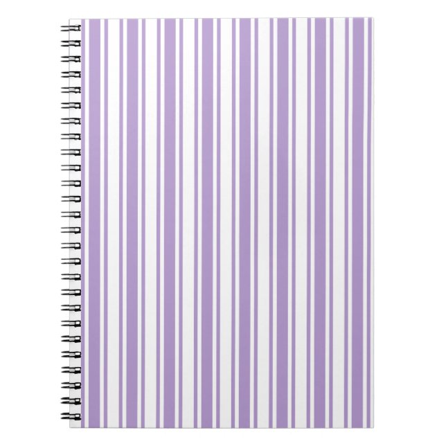 Cuaderno Lavanda rayas de caramelo morado y blanco (Frente)