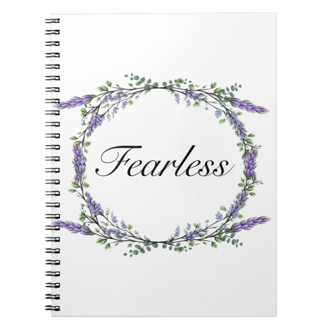 Cuaderno Lavanda y eucalipto, acuarela, sin miedo (Frente)
