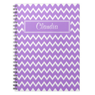 Cuaderno Lavanda y patrón de zigzag blanco