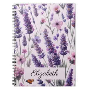 Cuaderno Lavandas Acuarela Púrpura Azul Azure nombre person