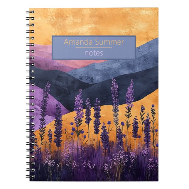 Cuaderno Lavendel vor Berglandschaft- personalisierbares (Frente)