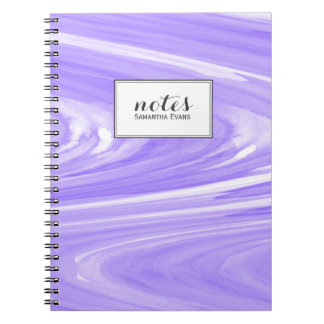 Cuaderno Lavender acuarela Swirl Marble Pattern Personaliza