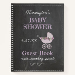 Cuaderno Lavender Chalkboard Look Baby Shower Guest Book |