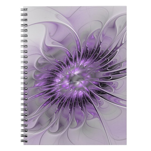 Cuaderno Lavender Flower Dream Modern Abstract Fractal Art (Frente)