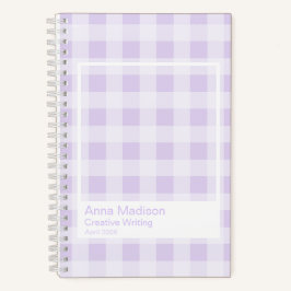 Cuaderno Lavender Gingham Transparent Frame Notebook