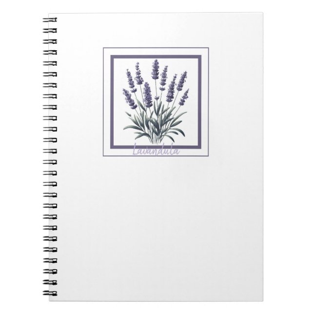 Cuaderno Lavender Lavandula Flor Floral Boletín de hierbas (Frente)