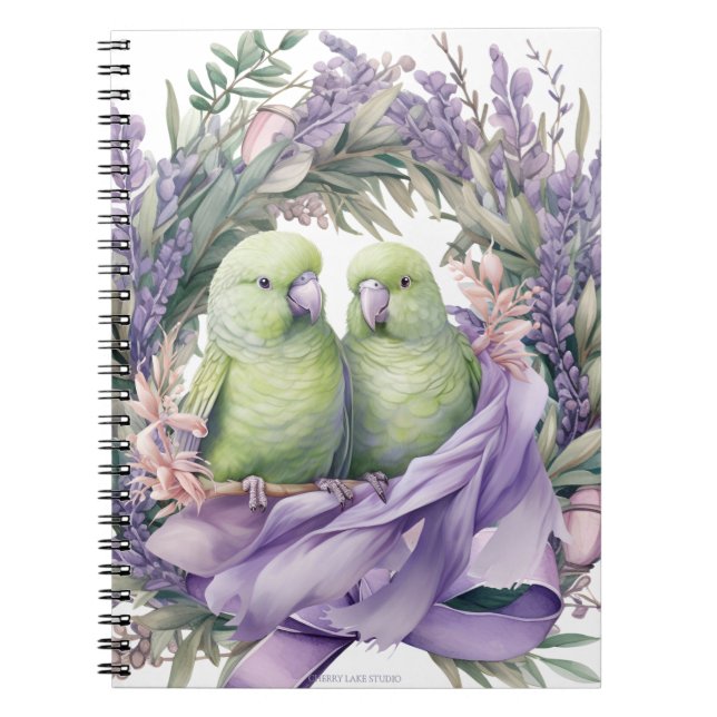 Cuaderno Lavender Lovebirds (Frente)