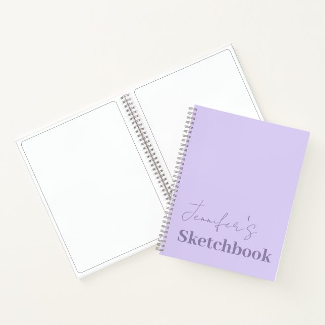 Cuaderno Lavender Purple Artists Sketchbook Script Name (Interior)