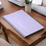 Cuaderno Lavender Purple Modern Script Girly Monograma Nomb<br><div class="desc">Lavender Purple Simple Script Monograma Nombre Espiral Ordenador Portátil. Esto hace que el dulce perfecto cumpleaños 16,  boda,  ducha de novia,  aniversario,  ducha de bebé o fiesta de soltera sea regalo para alguien que ama el lujo glam y los estilos de moda.</div>