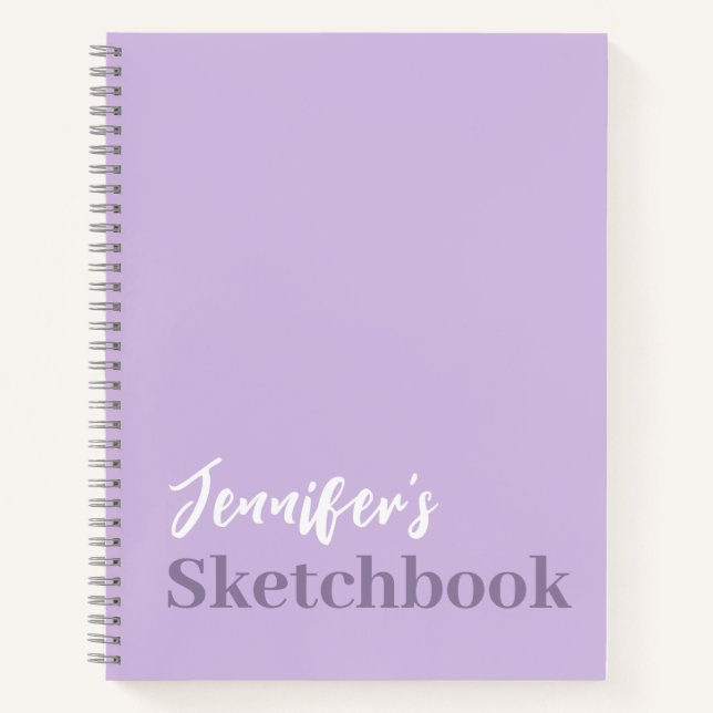 Cuaderno Lavender Purple Personalizado Sketchbook Con Nombr (Anverso)