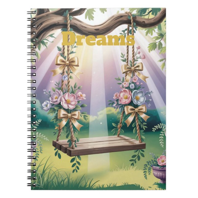 Cuaderno Lavender Rays Tree Swing Dreams para portátiles (Frente)