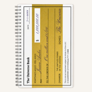 Cuaderno Law of Attraction Elegant Gold Abundance Check