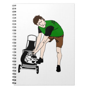 Cuaderno Lawn Mower Man Personalizado Funny art
