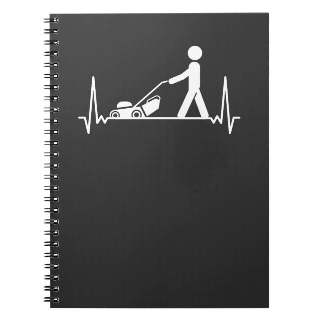Cuaderno Lawn Mowing Lawn Care Heartbeat (Frente)