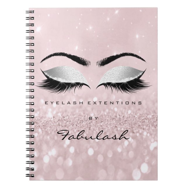 Cuaderno Lazas Purpurina Ojos maquillaje Rosa Rosa Girona N (Frente)