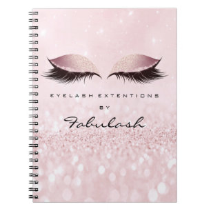 Cuaderno Lazas Purpurina Ojos maquillaje Rosa Rosa Girona N