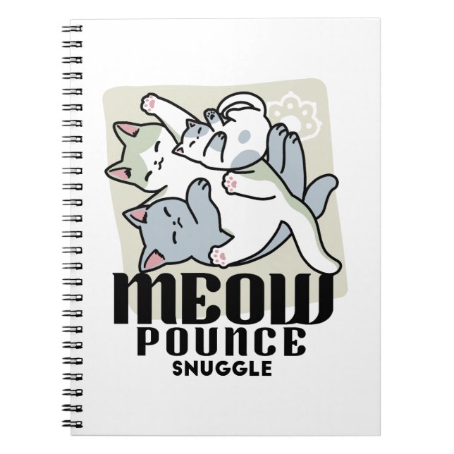 Cuaderno Laze Furr Days - Diseño de gatos perezosos (Frente)