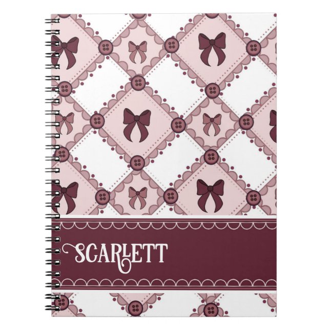 Cuaderno Lazo Borgoña Coquette (Frente)