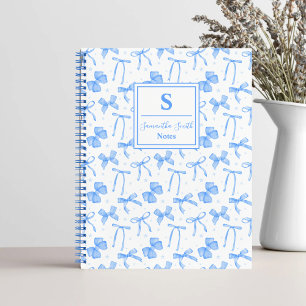Cuaderno Lazo Coqueto Azul con Nombre Personalizado