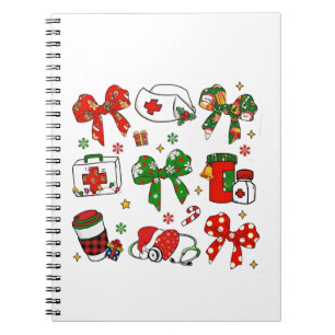 Cuaderno Lazo Coquette Enfermera Navidad Enfermería Feliz N
