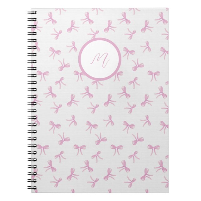 Cuaderno Lazo de acuarela rosa Coquette fruncido personaliz (Frente)