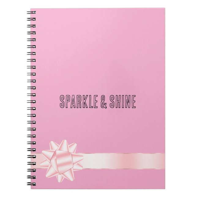 Cuaderno Lazo de cinta rosa rubor (Frente)