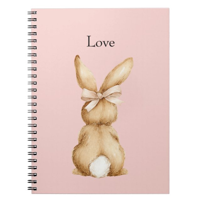 Cuaderno Lazo de conejo rosa cola blanca (Frente)