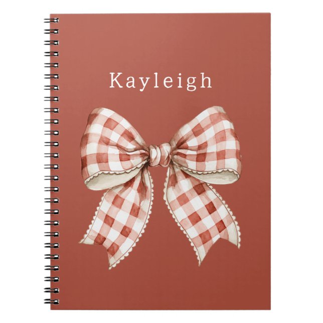 Cuaderno Lazo de crema rojo Nombre (Frente)