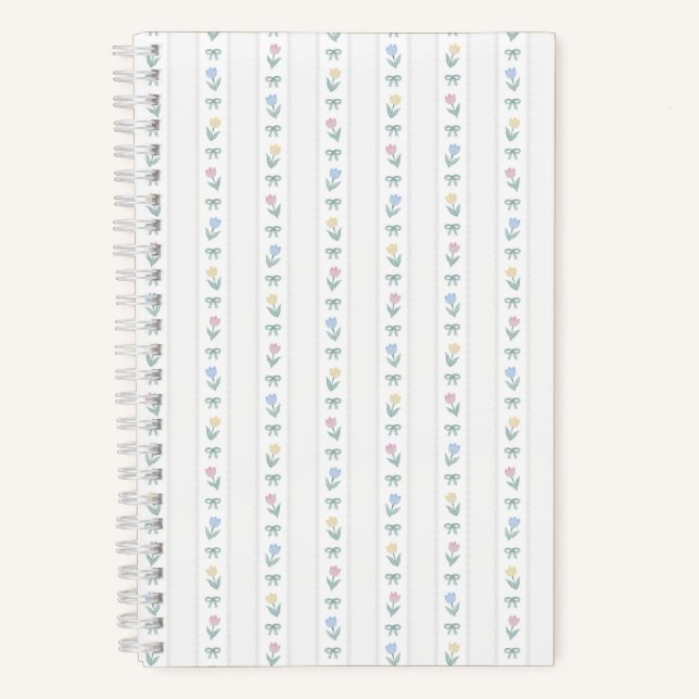 Cuaderno Lazo de Tulipán a Rayas Blanco (Anverso)