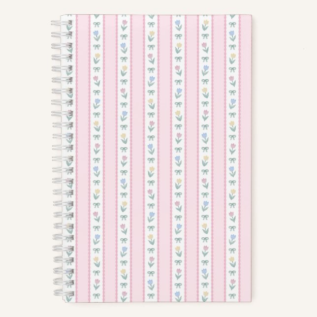 Cuaderno Lazo de Tulipán a Rayas Rosa (Anverso)