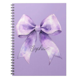 Cuaderno Lazo Morado Bonito Nombre Personalizado