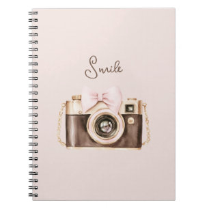 Cuaderno Lazo Rosa Cámara Marrón Sonrisa