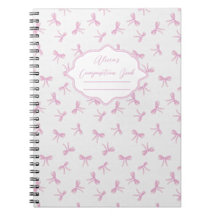 Cuaderno Lazo rosa Composición Personalizada Coqueta Frunci