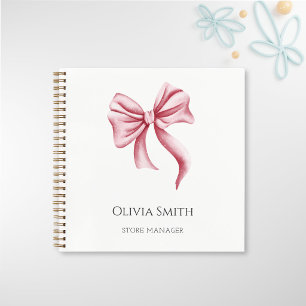 Cuaderno Lazo Rosa de Negocios Simple y Elegante