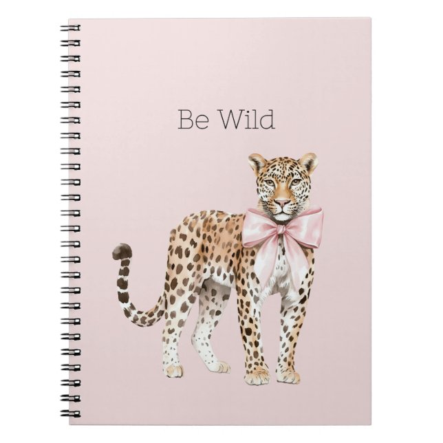 Cuaderno Lazo Rosa Leopardo Salvaje   (Frente)