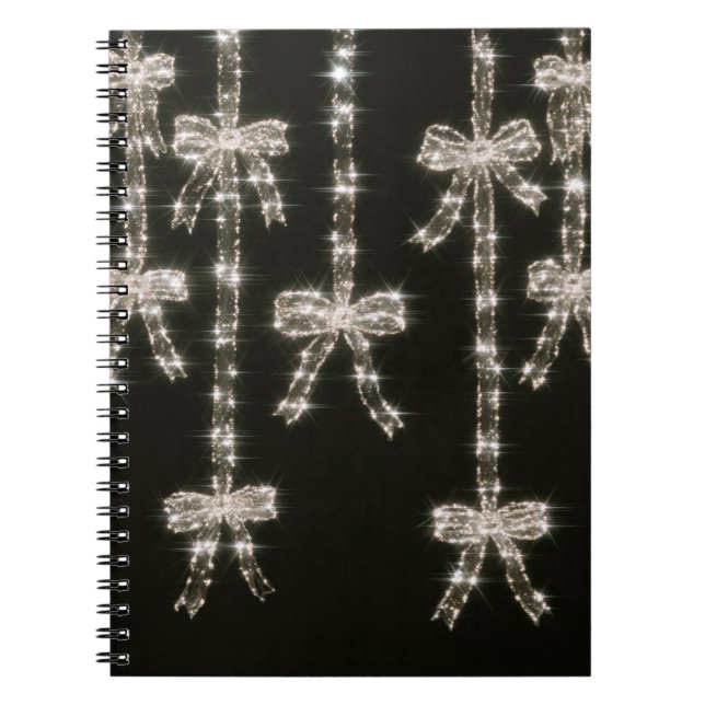 Cuaderno Lazos Cintas Brillo Negro Blanco (Frente)